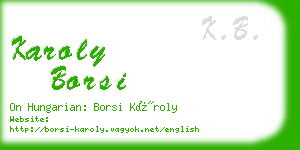 karoly borsi business card